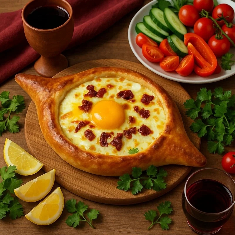 хачапури с итальянскими сырами и вялеными томатами