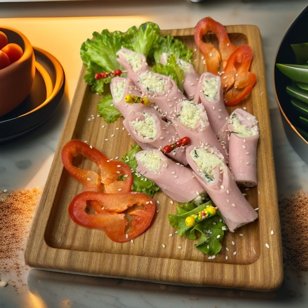 Рулетики с ветчиной и сыром