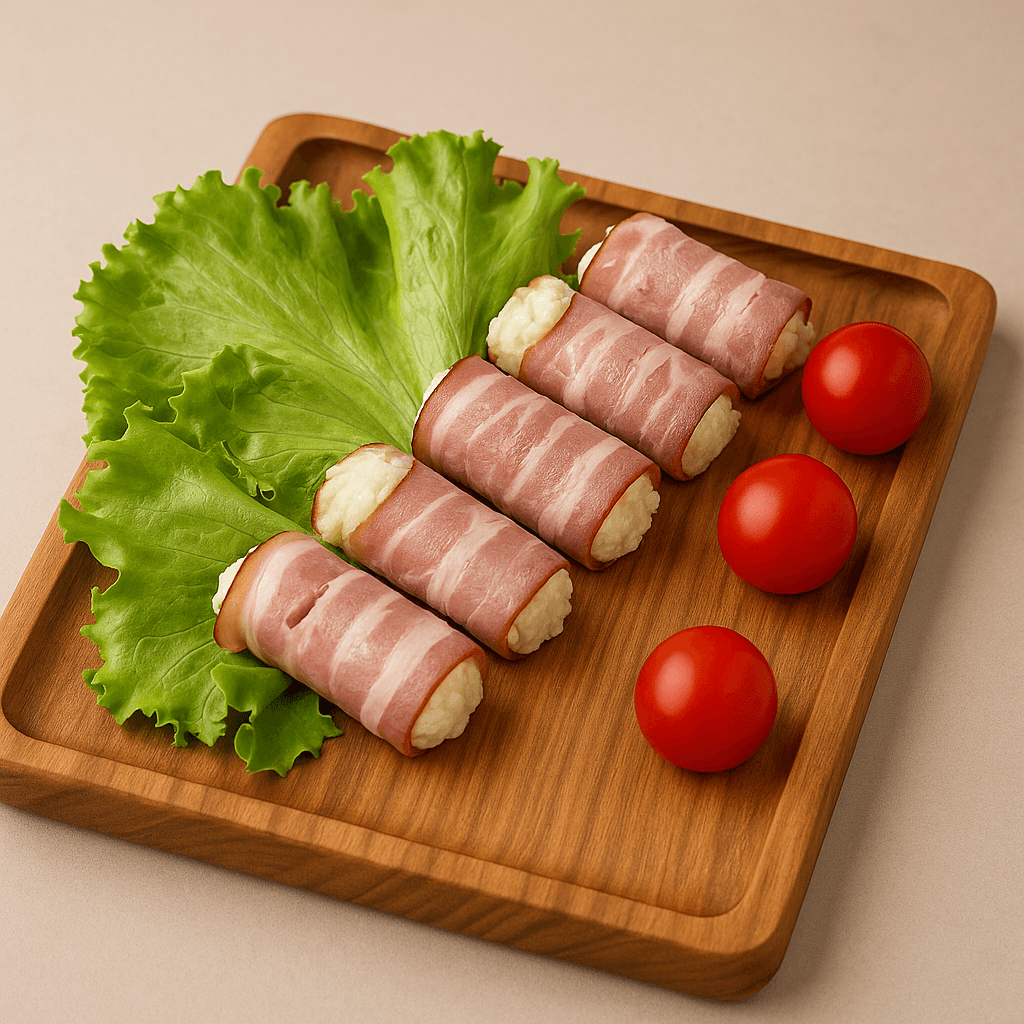 Рулетики из бекона с сыром