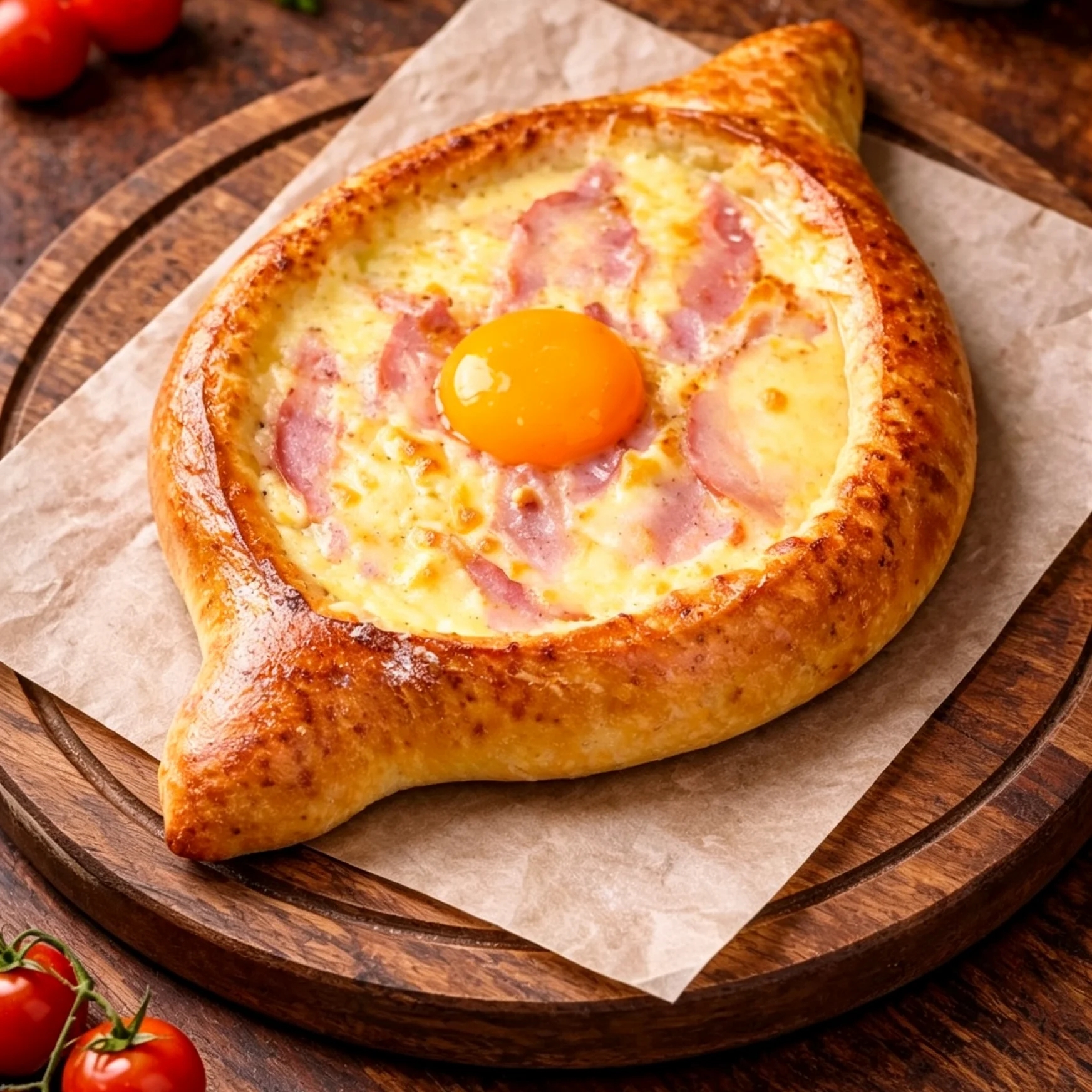 Хачапури по аджарски с беконом 